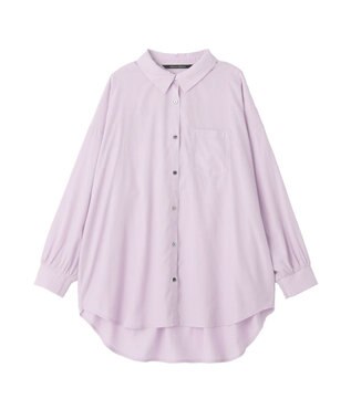 YECCA VECCA バックギャザーロングシャツ Lavender