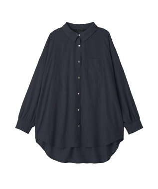 YECCA VECCA バックギャザーロングシャツ Navy