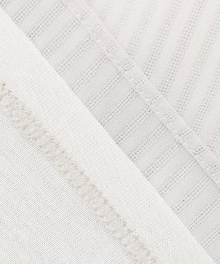 J.PRESS LADIES L シャドーストライプ ボウタイ風 カットソー グレージュストライプ系