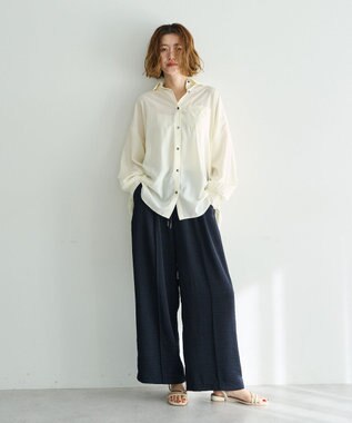 YECCA VECCA バックギャザーロングシャツ Ivory
