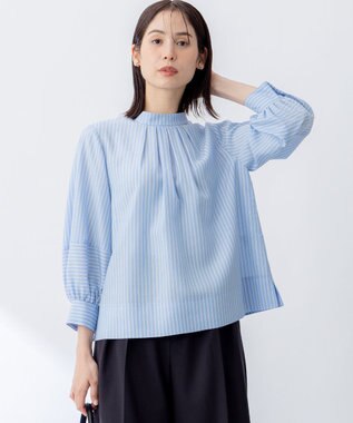 リヨセルシャーティングハイネック ブラウス