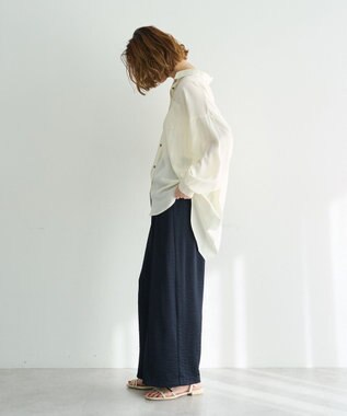 YECCA VECCA バックギャザーロングシャツ Ivory