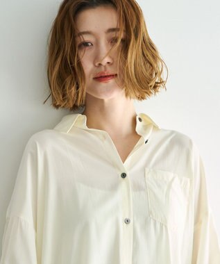 YECCA VECCA バックギャザーロングシャツ Ivory