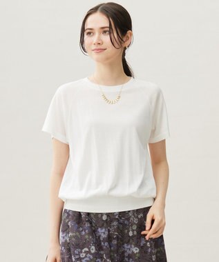 【接触冷感・UVケア・洗える】ドレーピーラグランスリーブ ニットソー