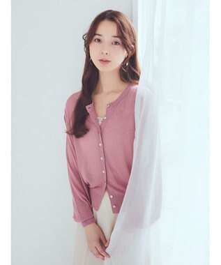 earth music&ecology シアークルーカーディガン Pink