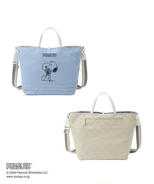 russet 《PEANUTS×russet》リバーシブルビッグトートバッグ(CE-1756) L.Blue