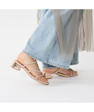 MODE ET JACOMO <MODE ET JACOMO>ラインストーンストラップミュールサンダル