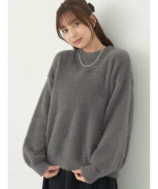 earth music&ecology ロングシャギーハイネックプルオーバー Gray