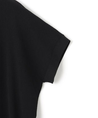 23区 L 【洗える】レーヨンポリエステルストレッチ フレンチスリーブ ポロニット ブラック系