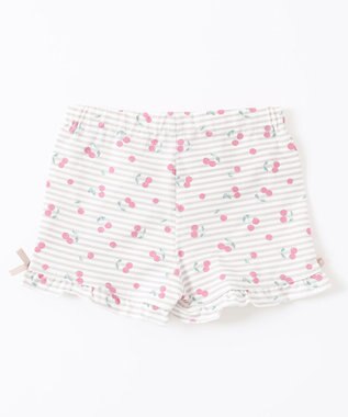 ANY KIDS 無地/総柄 1分丈スパッツ ボーダー（さくらんぼ）