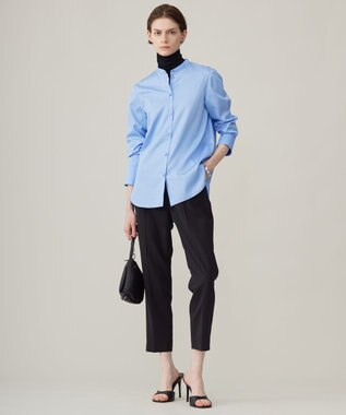 ICB 【洗える】ウール2WAYストレッチ ドロストパンツ ブラック系