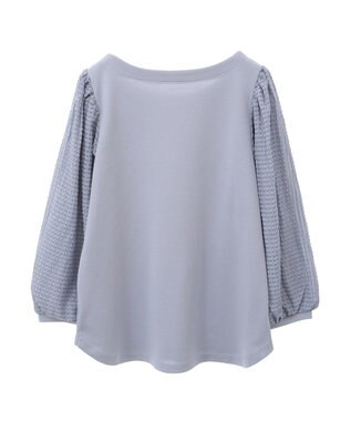 earth music&ecology シアーチェックスリーブプルオーバー Sax