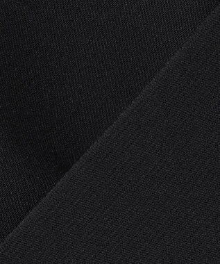 23区 L 【洗える】レーヨンポリエステルストレッチ フレンチスリーブ ポロニット ブラック系