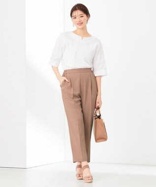 ANY SIS L 【接触冷感＆UVカット】サラキレイ テーパードパンツ テラコッタ