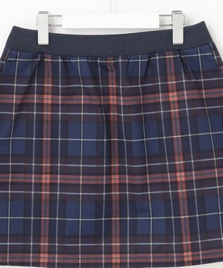 23区GOLF クラシカルで上品！【WOMEN】【ストレッチ・撥水】チェック柄 台形スカート ネイビー系3