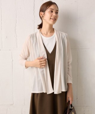 組曲 【WEB限定】シアーツイルジャージーショート カーディガン ピンク系