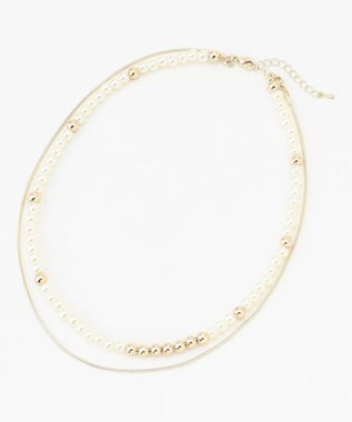 組曲 パール&メタルチェーンネックレス ゴールド系