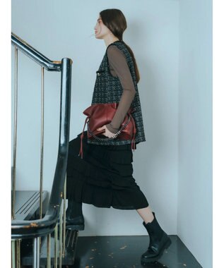 YECCA VECCA 【CLASSY.掲載】2wayチェーンギャザーバッグ Bordeaux