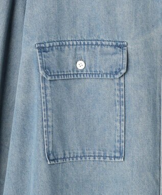 23区 L 【SLOW/一部店舗限定】2WAY ダンガリー シャツ スカイブルー系