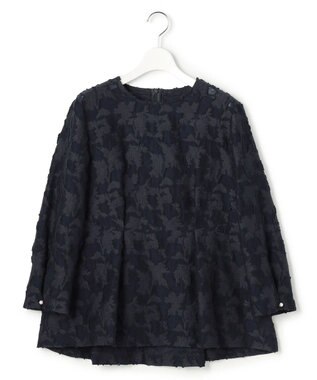 23区 【先行予約】ボタニカル カットジャガード ペプラムブラウス ネイビー系