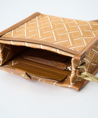 MIYABIYA LAQUOH クロス柄ジャガードショルダーバッグ ベージュ