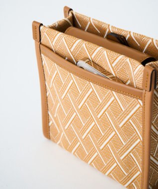 MIYABIYA LAQUOH クロス柄ジャガードショルダーバッグ ベージュ