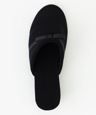 ANY 【巾着ポーチ付き】リボンヒールスリッパ ブラック