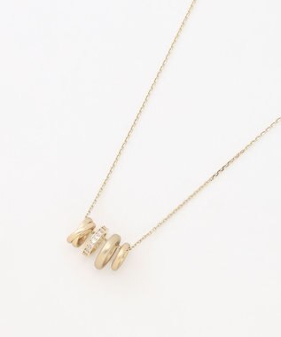 J.PRESS LADIES ジルコニア ビジューリング ネックレス ケシウスゴールド系