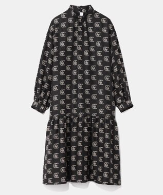 GRACE CONTINENTAL シルクモノグラムドレス ブラック