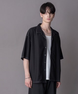WEGO 【ユニセックス着用ITEM/SMLサイズ展開】 TRオープンカラーシャツ（SS） ブラックその他