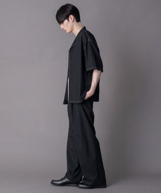 WEGO 【ユニセックス着用ITEM/SMLサイズ展開】 TRオープンカラーシャツ（SS） ブラックその他
