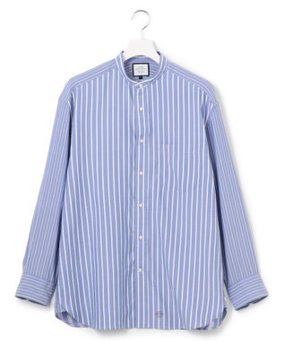 J.PRESS YORK STREET 【UNISEX】クレイジーストライプ バンドカラーシャツ ネイビー系7