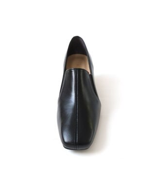 Pointer 日本製 滑り止めスクエアトゥサイドゴムパンプス ブラック