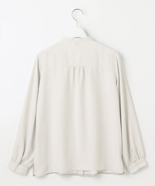 J.PRESS LADIES 【洗える】ヌーディスバックサテン タックプリーツ ブラウス グレージュ系