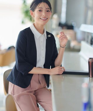 Tiaclasse L カラーレスサマージャケット ネイビー