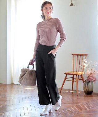 Tiaclasse 【新色追加・洗える】ランダムリブニットプルオーバー ピンクA