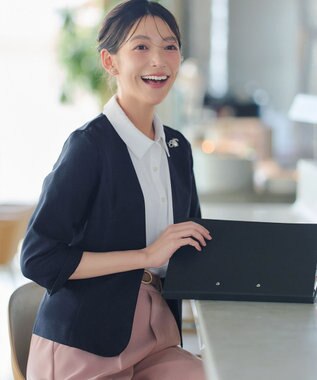 Tiaclasse L カラーレスサマージャケット ネイビー