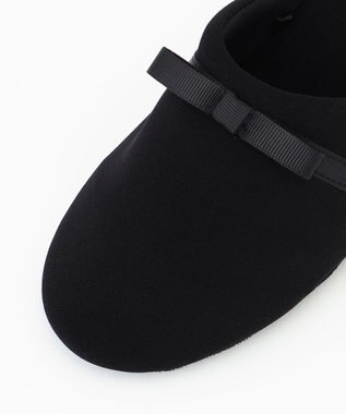 ANY 【巾着ポーチ付き】リボンヒールスリッパ ブラック