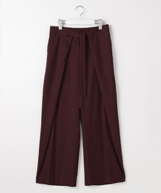 自由区 L 【SHIHOさん着用】フロントディテールラップワイド パンツ ボルドー