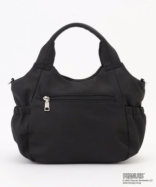 Y'SACCS SNOOPYデザイン サイドギャザー2wayトート　Sサイズ(レインボー） ブラック