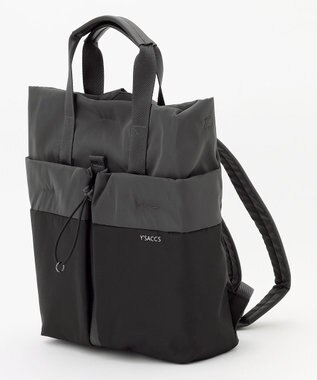 Y'SACCS ドローストリング コンビカラーリュックサック ダークグレー
