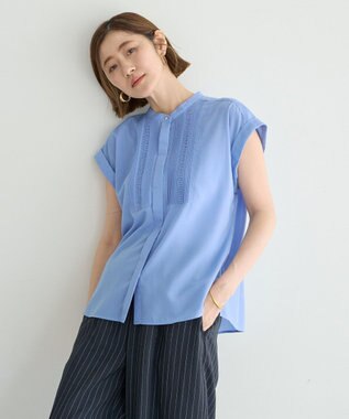 YECCA VECCA スモッキングピンタックシャツ Blue