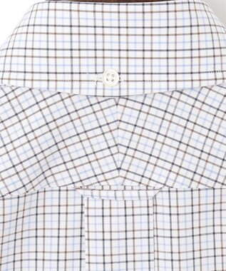 J.PRESS MEN 【EXTRA COMFORT / 形態安定・ストレッチ・抗菌防臭・速乾】ピンオックス サマーチェック 半袖シャツ/B.D. ブラウン系3