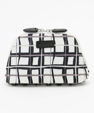 Y'SACCS 総柄プリントハーフムーンポーチ ブラック