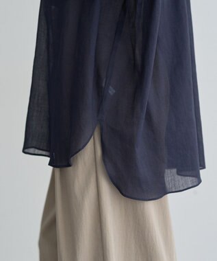 YECCA VECCA 綿麻シアーボリュームギャザーシャツ Off White