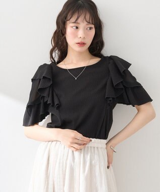 earth music&ecology 袖フリルデザインプルオーバー