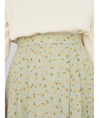 earth music&ecology キンモクセイ柄フレアスカート Green