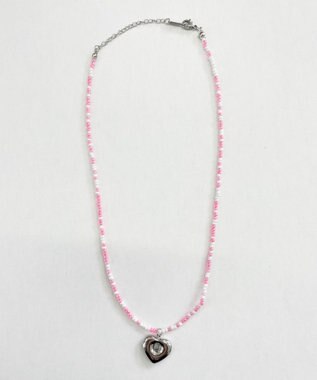 WEGO Lカラービーズハートネックレス