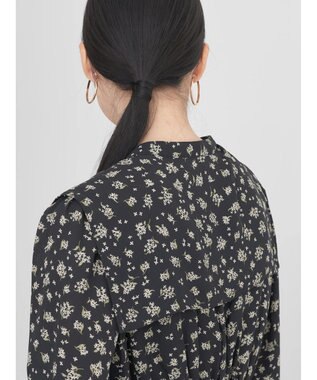 earth music&ecology キンモクセイ柄ワンピース Black