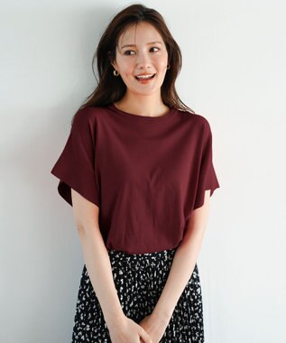 ANY SIS 【and GIRL掲載/アイスタッチ】フレンチスリーブ ニット ボルドー